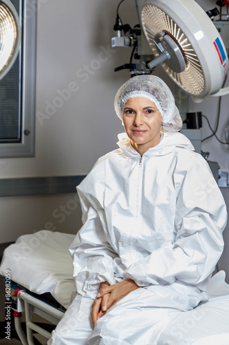 Woman waiting for surgery