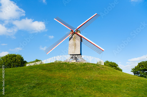 Windmill in Bruges  Belgium