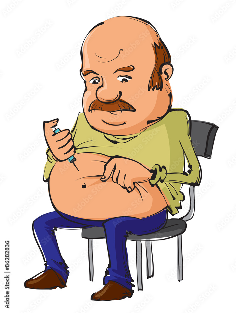 Obraz na plátně man  makes  insulin injection