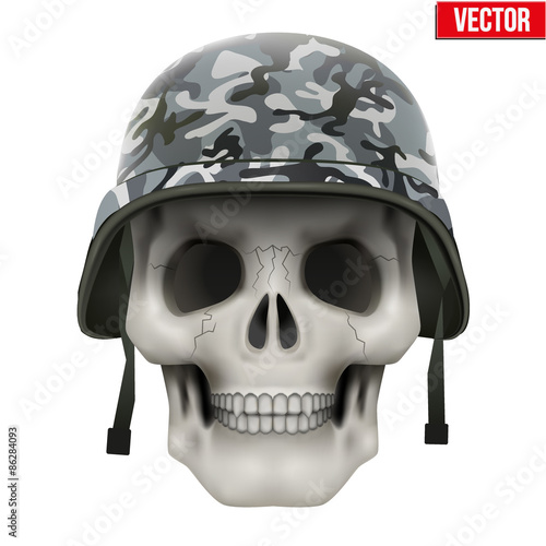 Human skull with Military helmet.  © VITAMIN