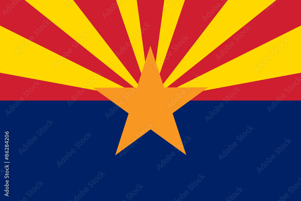 Arizona Flag. - obrazy, fototapety, plakaty 