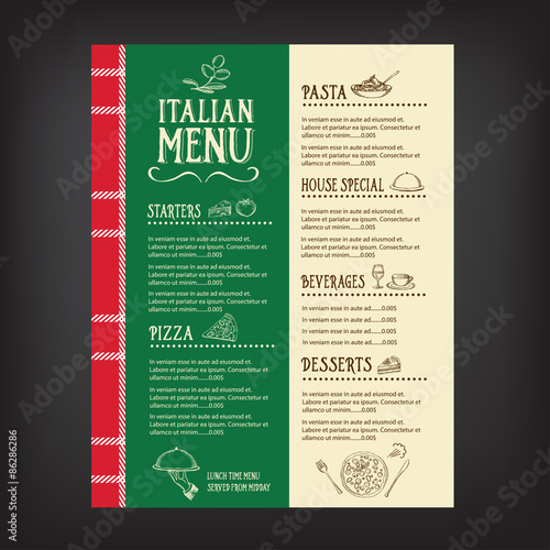 Restaurant cafe menu, template design. Food flyer.