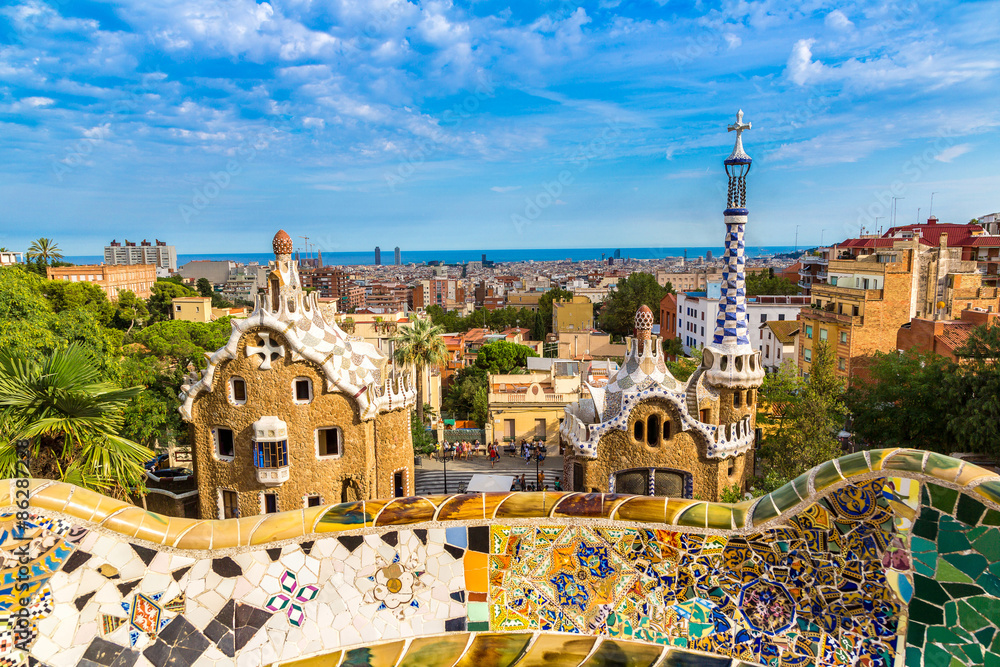 Obraz premium Park Guell in Barcelona, Spain