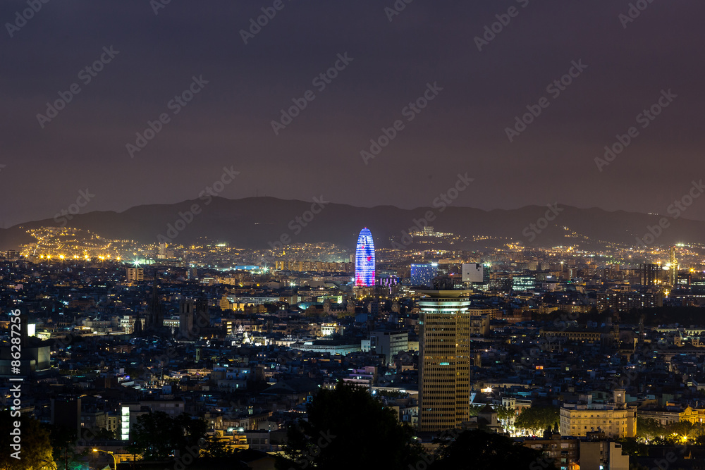 Naklejka premium Panoramic view of Barcelona