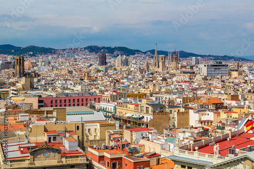 Fototapeta Naklejka Na Ścianę i Meble -  Panoramic view of Barcelona