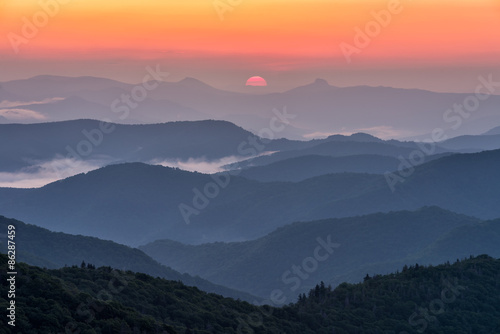 North Carolina, Blue Ridge mountains, scenic, sunrise © aheflin