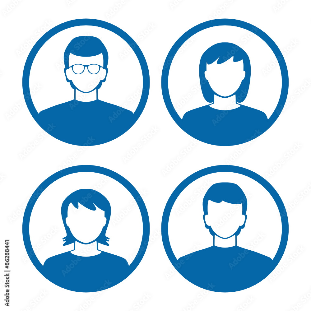 blue users profile silhouettes blue users profile silhouettes
