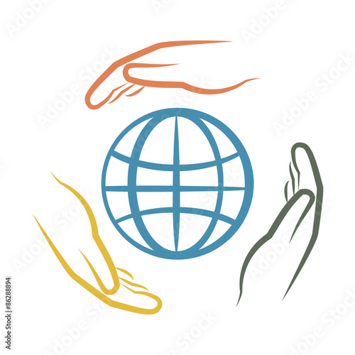 hands around earth