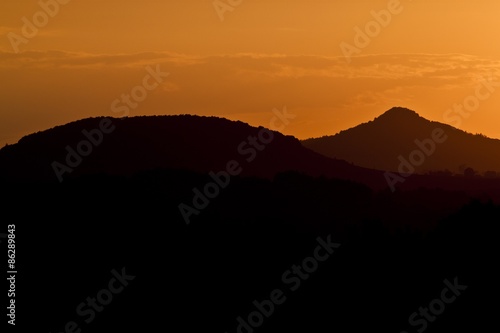 Evening  summer sky in Kaczawskie Mountains  Poland.