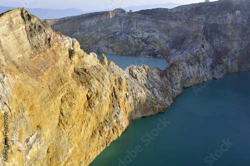 Kelimutu vulcano Flores Indonesia  in the morning sunrise photo