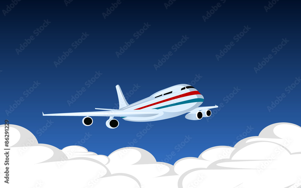 Vector image with plane