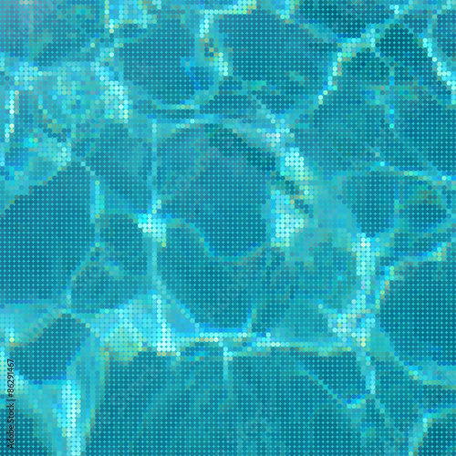 Vector water caustic texture effect mosaic dots background © AllebaziB