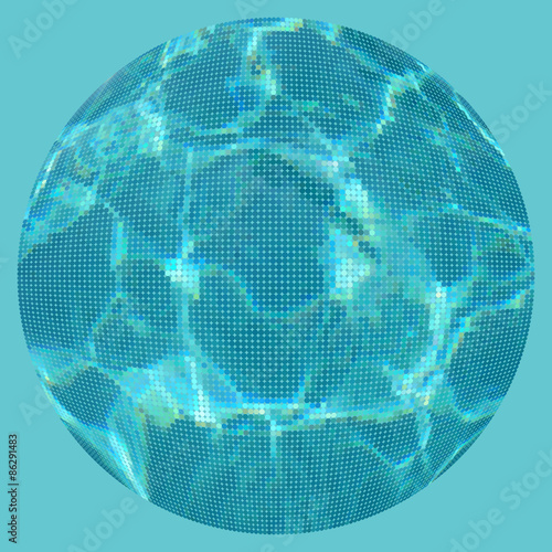 Vector circle water caustic texture effect mosaic dots.