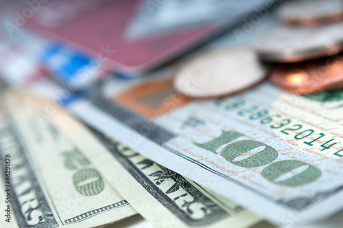 American money dollar bills closeup