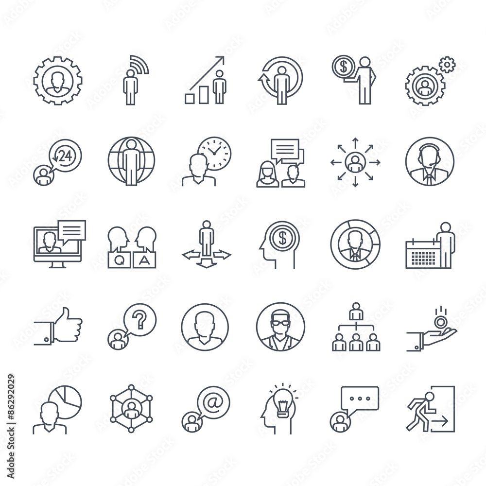 Thin line icons set. Icons for business, finance, social network, events, communication, technology. Thin line icons set. Icons for business, finance, social network, events, communication, technology.