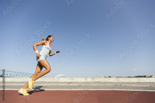 Young woman running