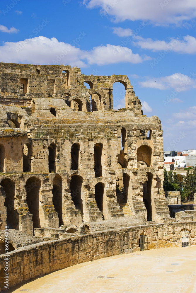 The ruins of the Colosseum in El Jem
