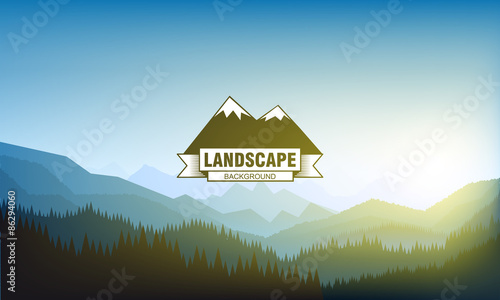 vector illustration of landscape mountain background
