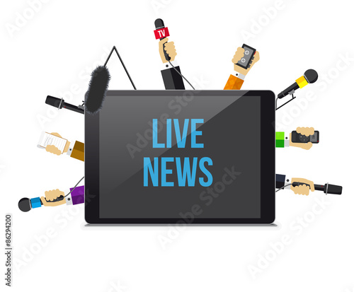 vector illustration of Journalists hand
