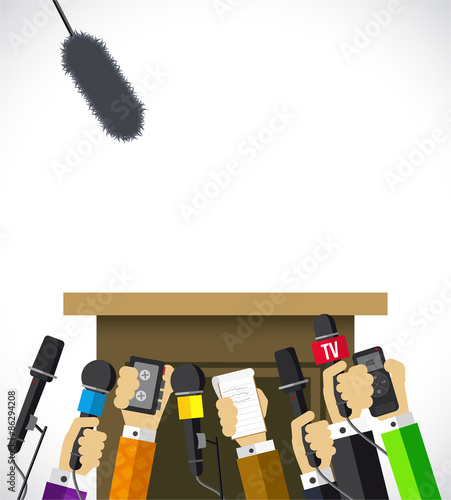 vector illustration of Journalists hand