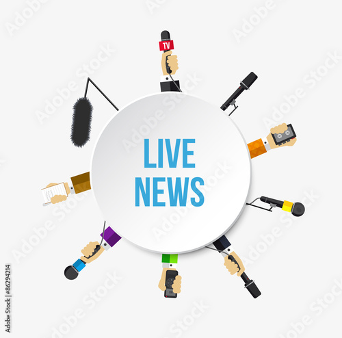 vector illustration of Journalists hand