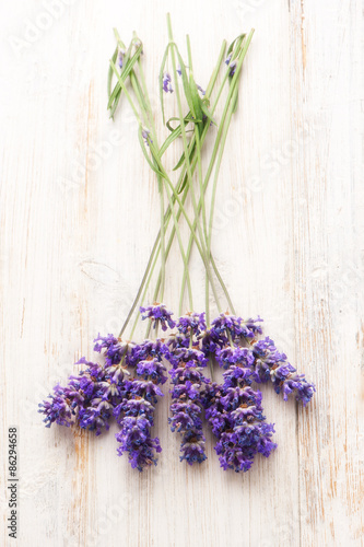 Lavender Flowers on wood