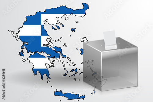 Vote ballot with Greece map vector