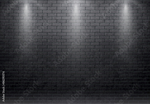 vector illustration of brick wall black
