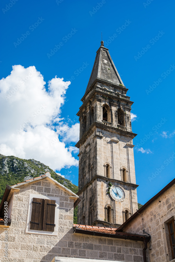 Circh in P{erast at Boka Kotor bay (Boka Kotorska), Montenegro, Europe. Circh in P{erast at Boka Kotor bay (Boka Kotorska), Montenegro, Europe.