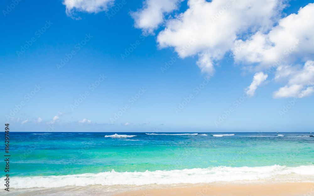 Ocean and tropical sandy beach background