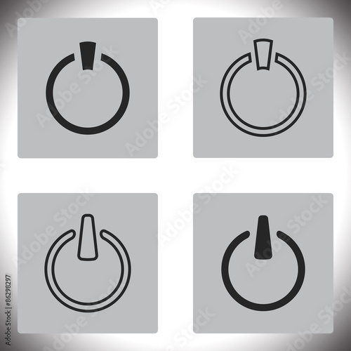 Vector black shut down icons set