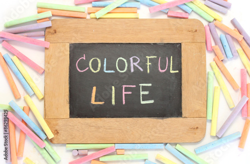 фотографія letter colorful life write on chalkboard