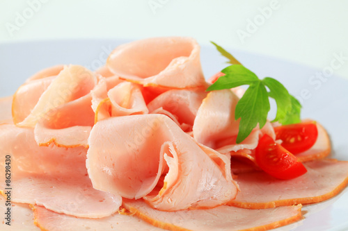 Delicately sliced chicken breast