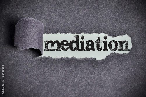 mediation word under torn black sugar paper