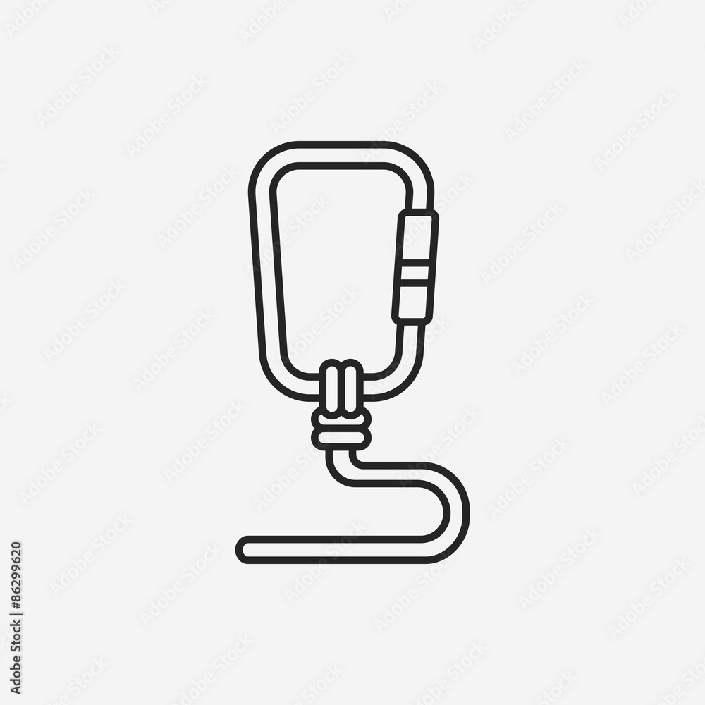 Mountaineering rope line icon Mountaineering rope line icon