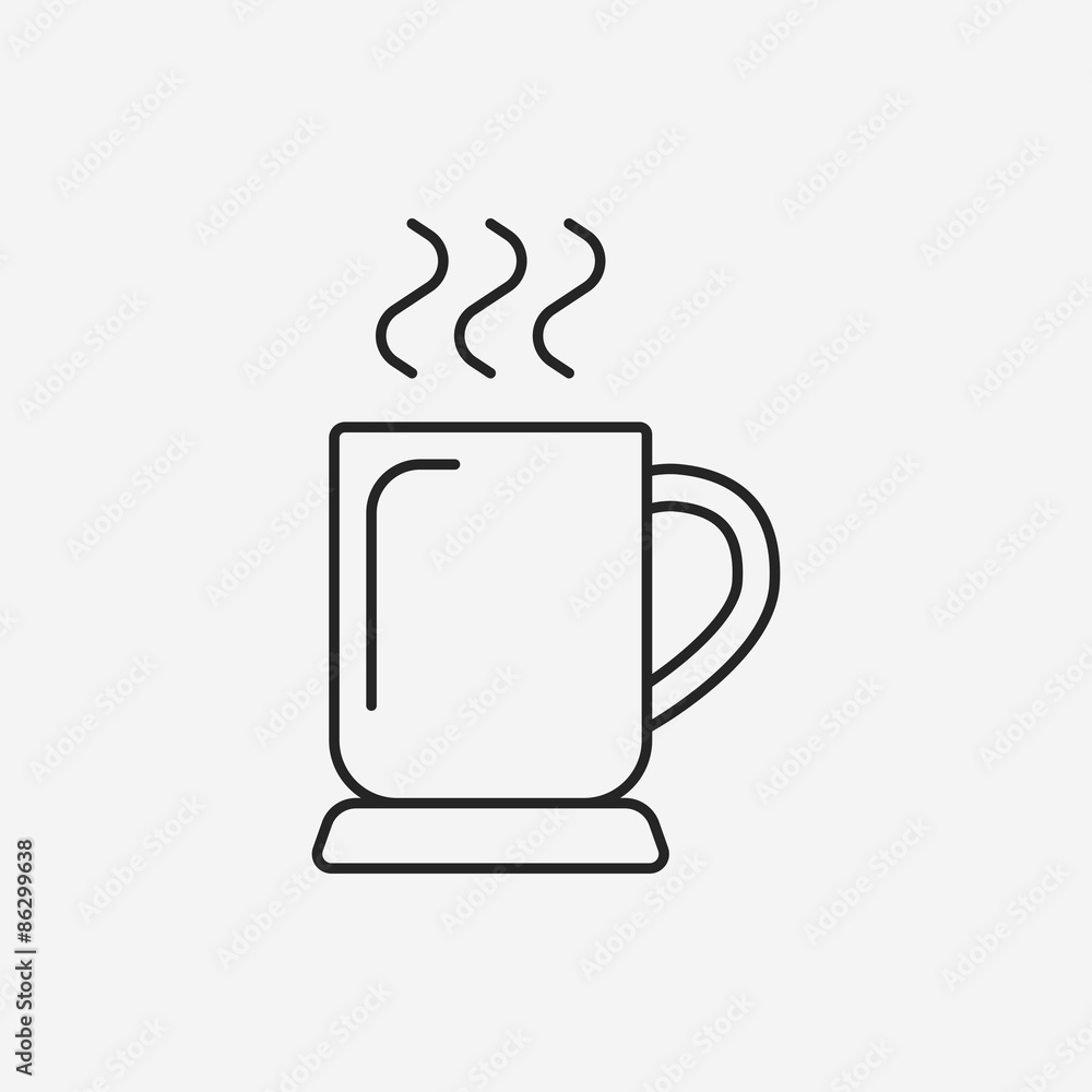 hot coffee line icon