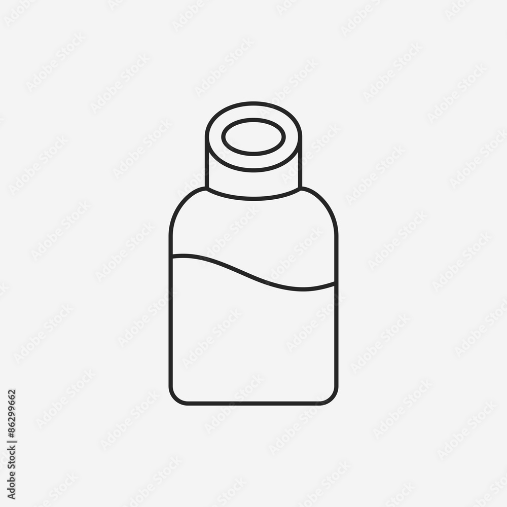 water bottle line icon