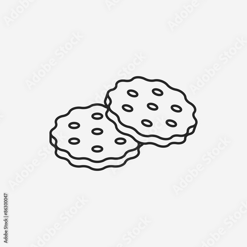 dessert cookie line icon