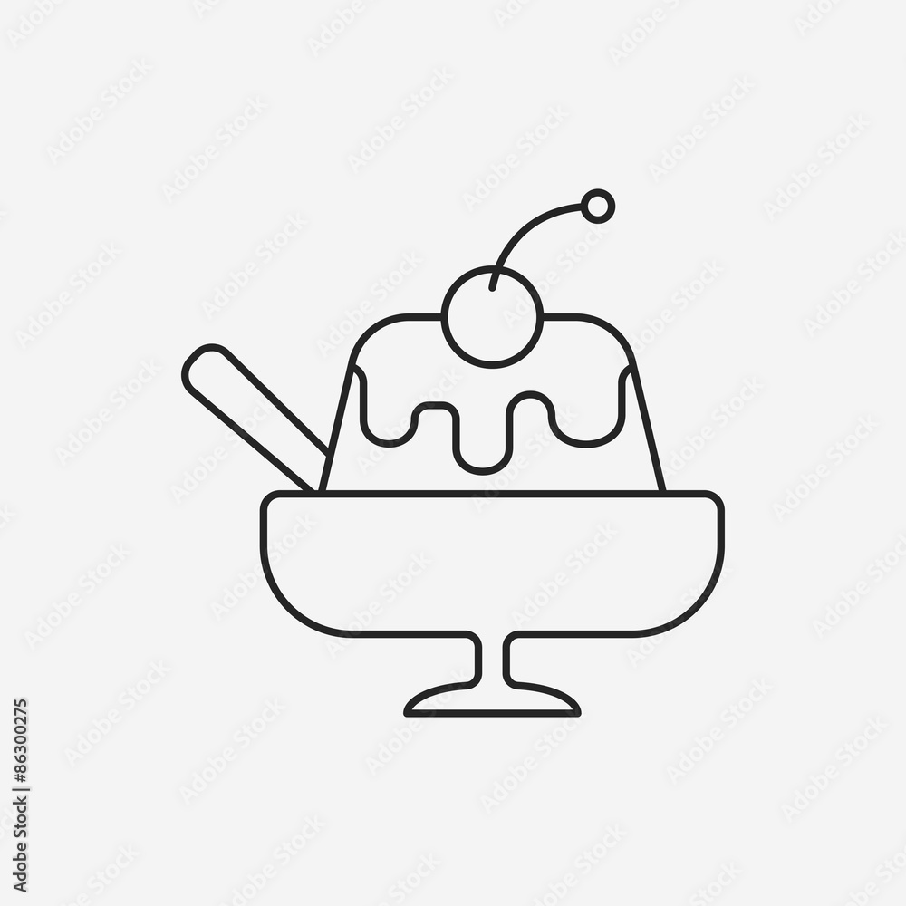 pudding jelly line icon pudding jelly line icon