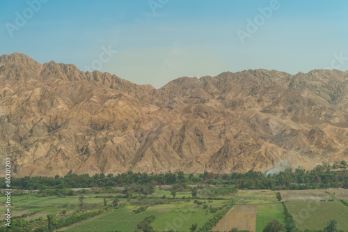 The Beauty of nature : Big yellow rock moutain with green valley