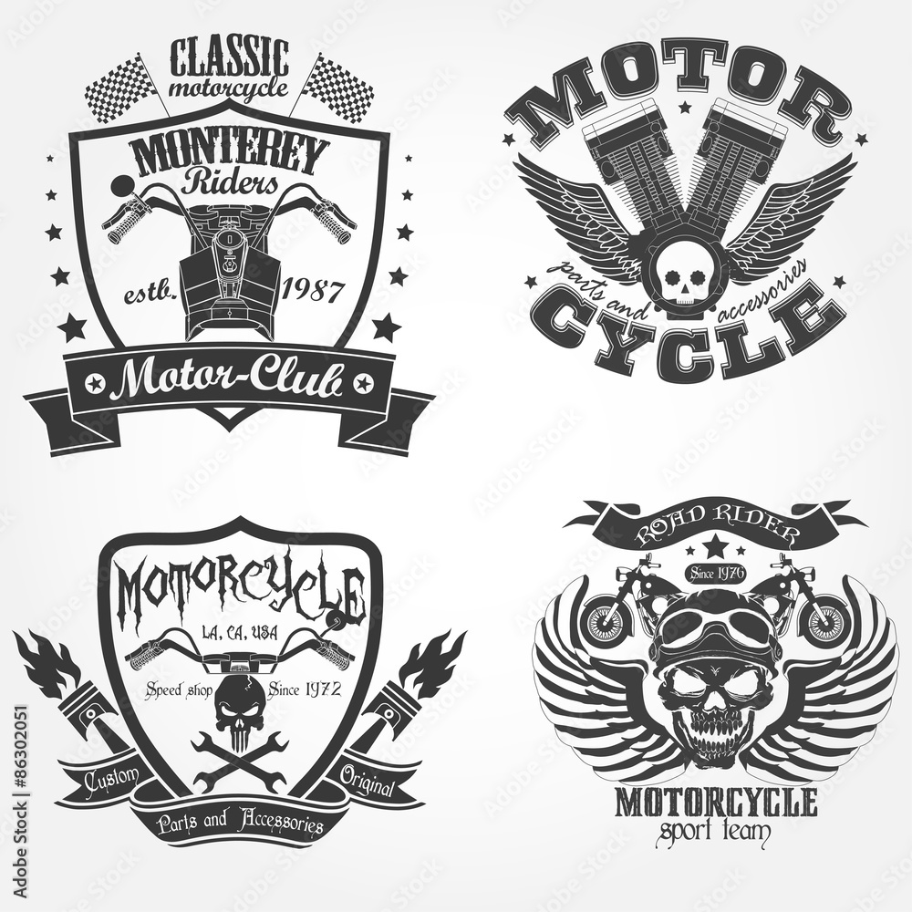 Obraz premium Motorcycle label set