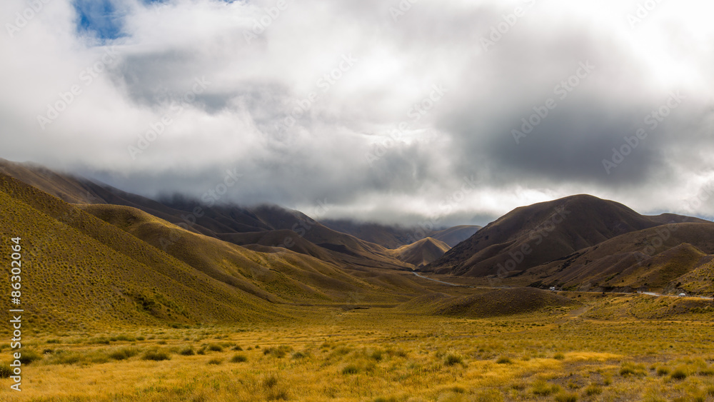 Obraz premium Lindis Pass, South Island, New Zealand