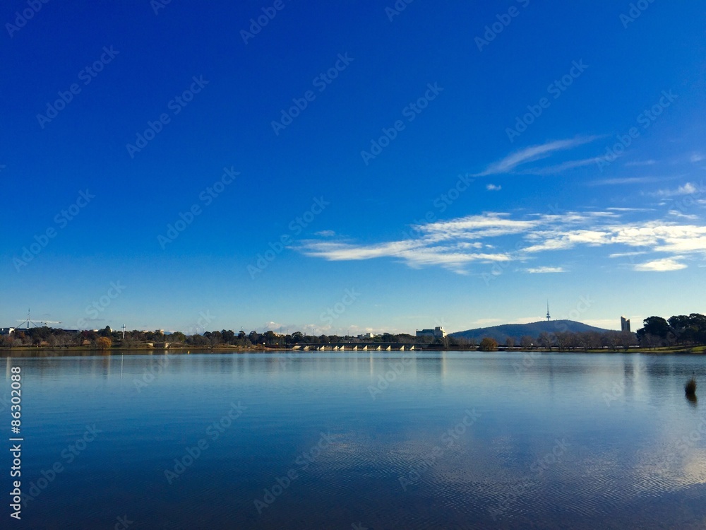 Lake Burley Griffin In A Sunny Day