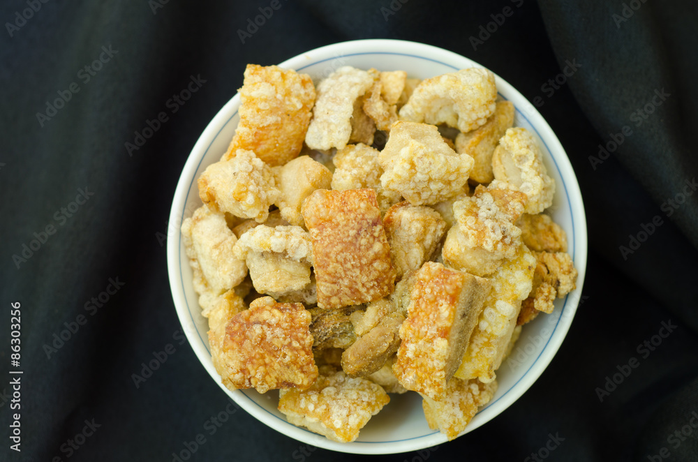 Pork rind favorite food in Thailand