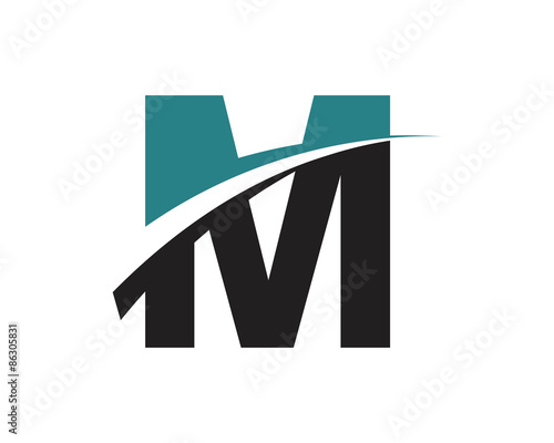 M Letter Swoosh Modern Logo