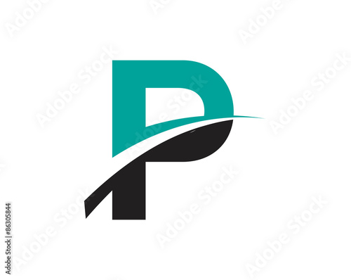 P Letter Swoosh Modern Logo