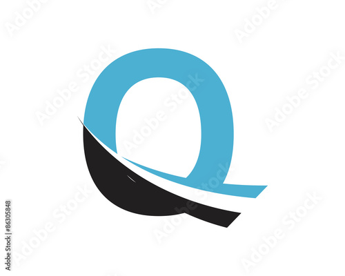 Q Letter Swoosh Modern Logo