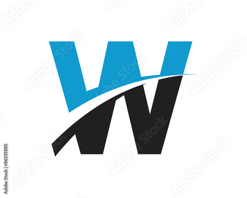 W Letter Swoosh Modern Logo