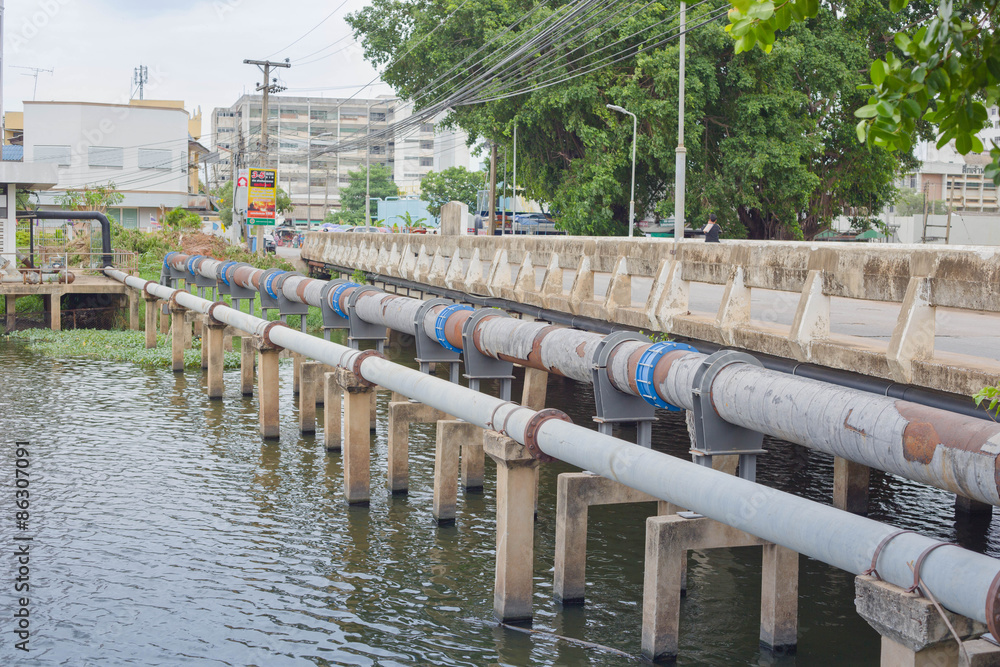Nakhonratchasima, THAILAND - June 23, 2015 : Waste pipeline drai