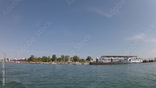Ria Formosa, natural park seascape view from boat. Algarve.